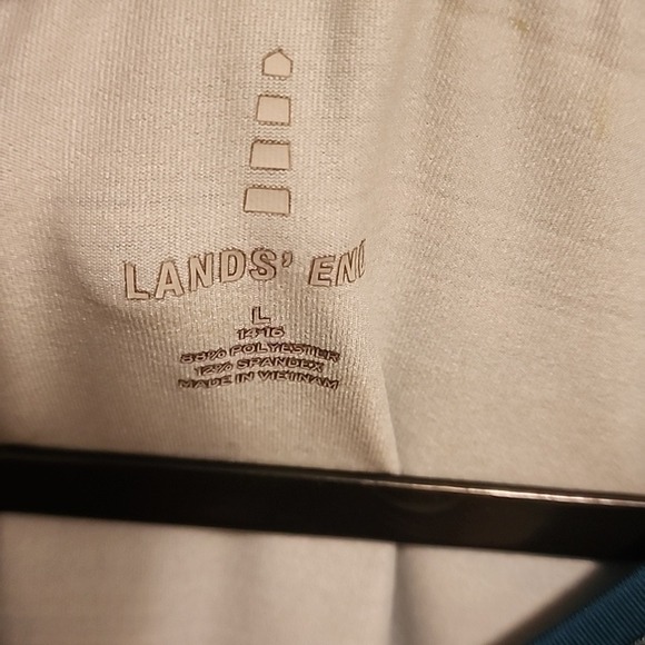 Lands‎ End Women's Long Sleeve Striped V Neck Athletic Shirt Top Size L - Picture 3 of 5